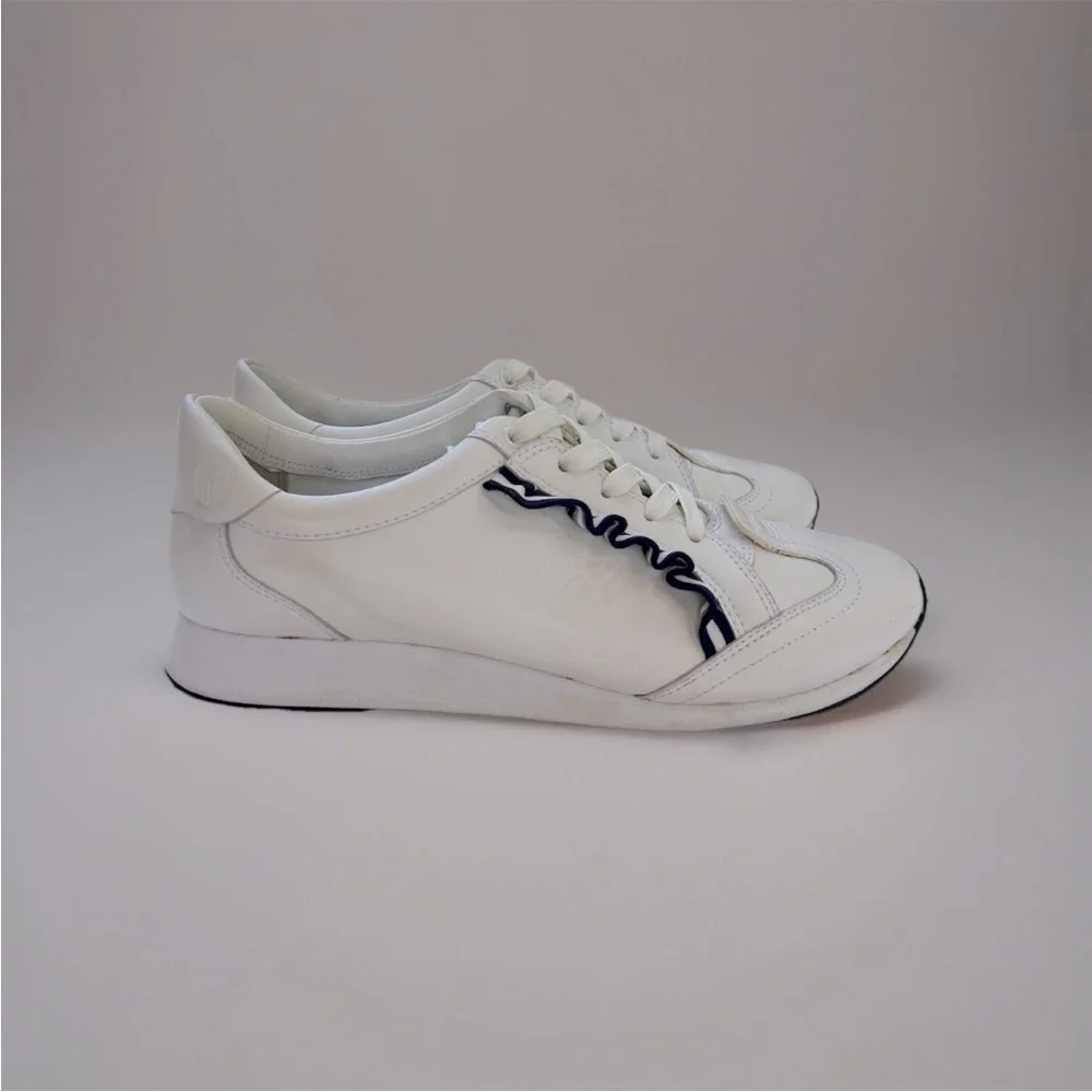 Tory Burch Women Golf Ruffle Trainer White Size 9.5 Sneakers